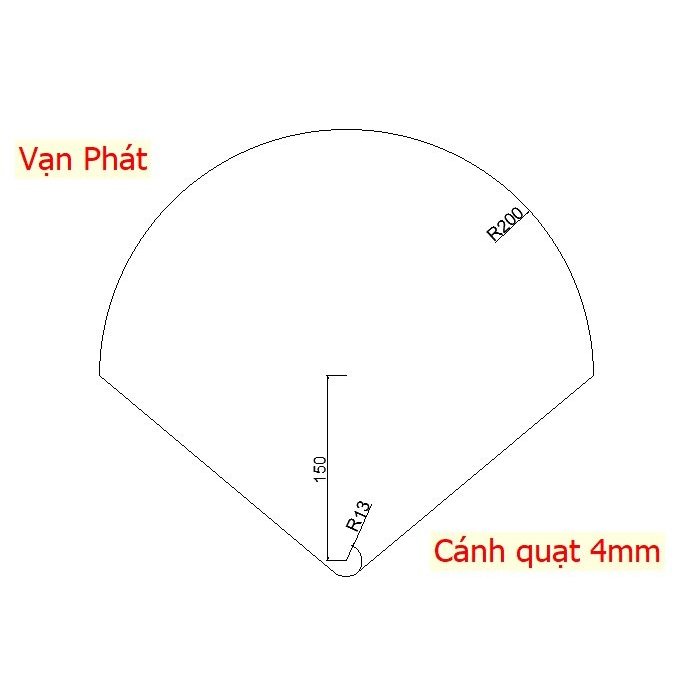 Cánh quạt D400xd26 dày 4mm