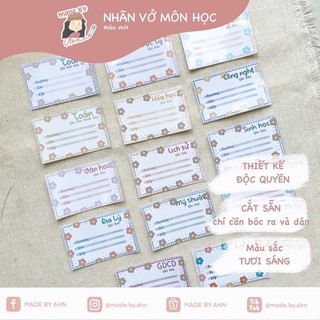 Lẻ sticker nhãn vở (mẫu mới) - loại thường