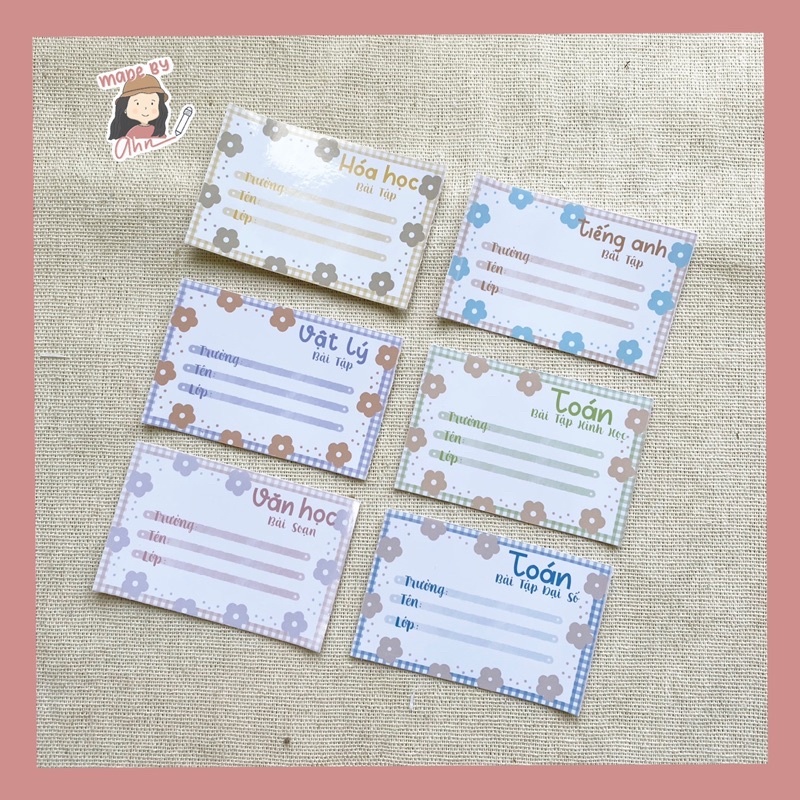Lẻ sticker nhãn vở (mẫu mới) - loại thường