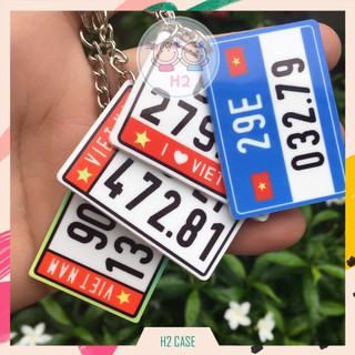Móc khoá in bảng số xe mini theo yêu cầu (in 2 mặt)