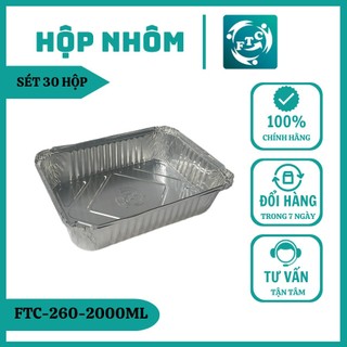 Khay nhôm Ftc set 30 khay giấy bạc 2000ml dùng 1 lần hàng loại 1 MS260