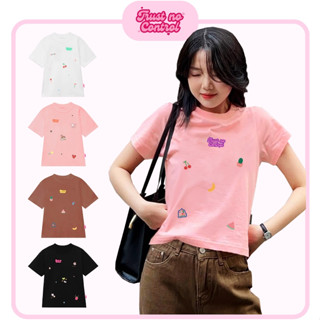 Baby Tee Áo Thun Nữ Local Brand TNC Kiểu Phông Basic Trắng Đen Hồng Nâu Dễ Thương In Hình "Sticker Freestyle" [230GSM]