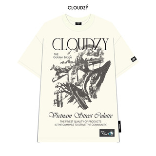 Áo phông nam nữ unisex tay lỡ thun form rộng local brand teen cổ tròn oversize CLOUDZY GOLDEN BRIDGE