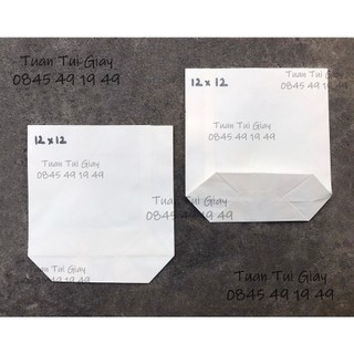 100 cái túi giấy trắng 12x12