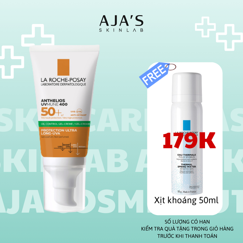 Kem chống nắng La Roche-Posay Anthelios UV Mune 400 Oil Control SPF 50+ PA++++ 50ml - AJA'S SKINLAB
