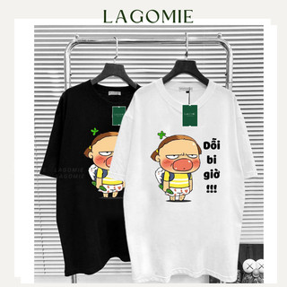 Áo Thun Form Rộng Cotton 100% Tay Lỡ DỖI BI GIỜ Local Brand Unisex Nam Nữ LAGOMIE