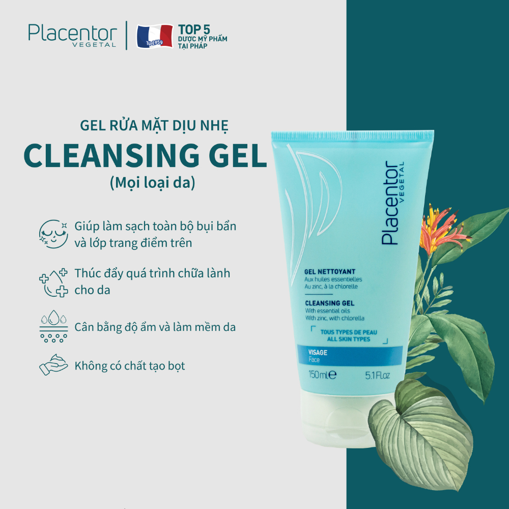 Gel rửa mặt sạch sâu từ thực vật Placentor Cleansing Gel Face (Placentor Vegetal Cleansing Gel Face)