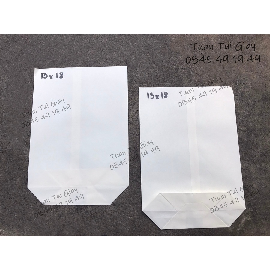 100 cái túi giấy trắng 13x18