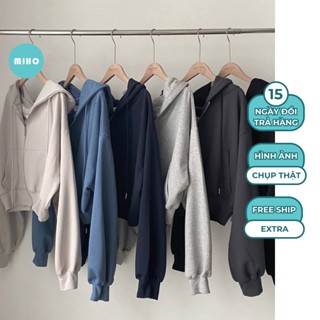 Áo Khoác Nỉ Croptop Mũ Siêu To, Áo Hoodie Zip Dày Dặn Form Rộng Hàn Quốc, Áo Dáng Ngắn Siêu Xinh Chất Nỉ Hàn Miho House