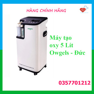 Máy tạo oxy 5 lít owgels - đức, oz-5-01tw0 tạo oxy chuẩn y tế 96%, oxy y tế, máy có xông khí dung | hàng chính hãng