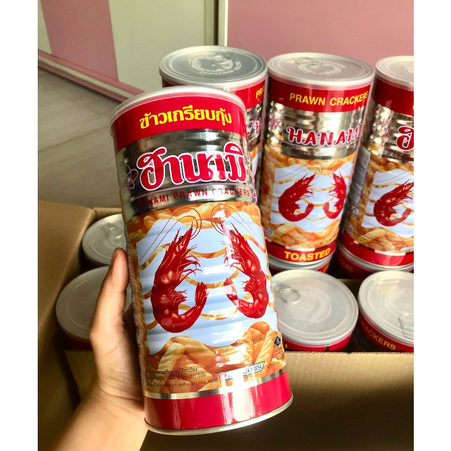 [Date Mới:8/2025 ] Snack Tôm Hanami Thái Lan dạng lon 110gr