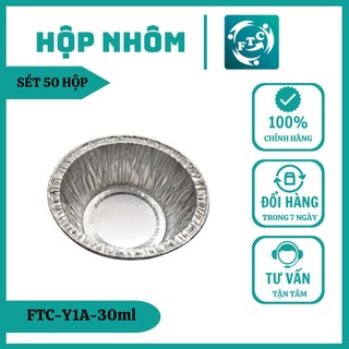 Khay nhôm FTC set 50 chén giấy bạc nướng hàu 30ml không nắp dùng 1 lần Y1A