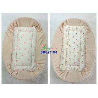 Nệm lót nôi tre vải Muslin đặt võng an toàn cho bé nhiều size