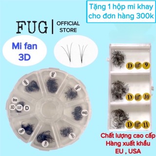 Mi fan premade 3D mix các loại, 1 hộp 500 fan hoặc 1000 fan (hàng xuất khẩu) (dụng cụ nối mi)