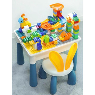 Bàn Lego 110 chi tiết, có ngăn kéo kèm ghế cho bé lắp ráp lego (đồ chơi phát triển tư duy)