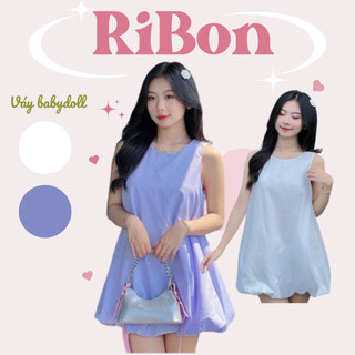 Váy nấm phong cách Hàn Quốc mùa hè RIBON dáng babydoll xoè nhún dễ thương nữ tính dễ phối