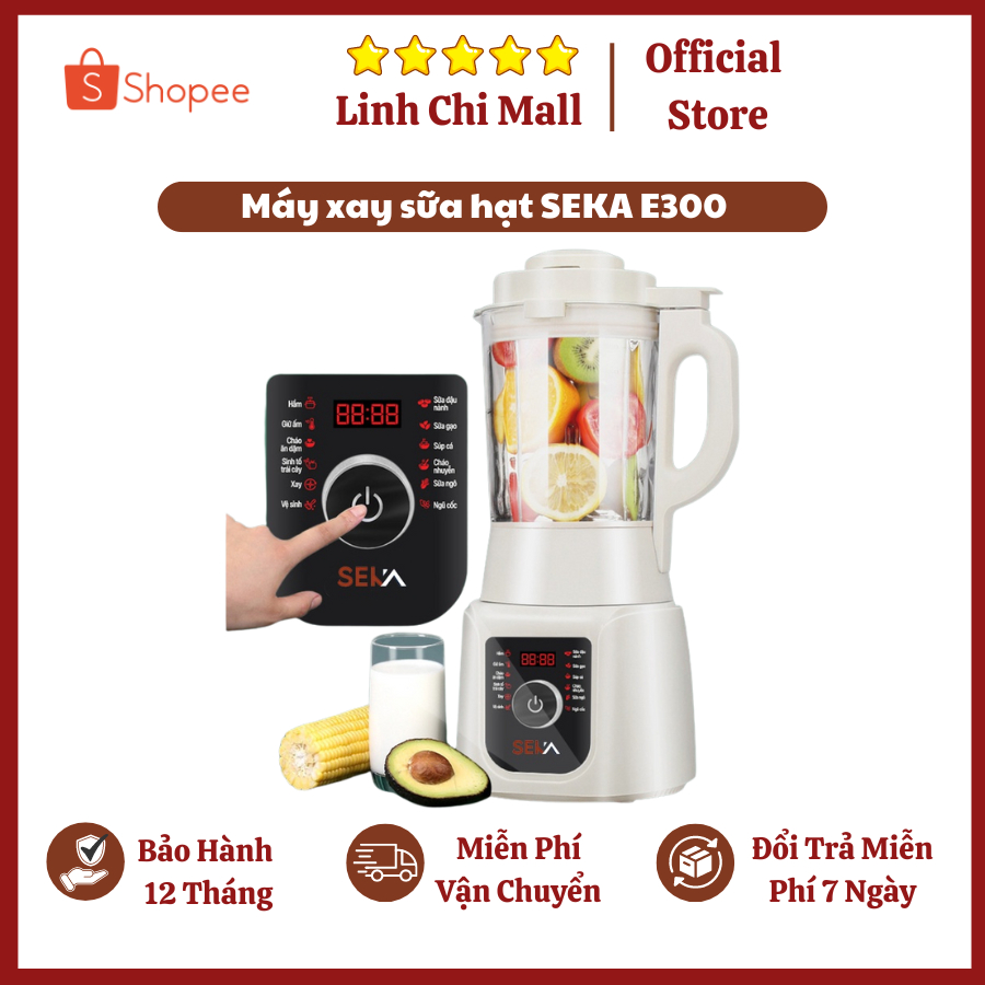 Máy xay sữa hạt SEKA E300 1750 lít 12 chức năng lỗi 1 đổi 1, bảo hành 12 tháng