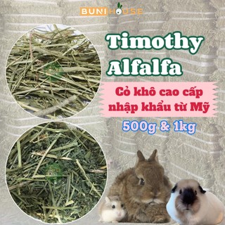 Cỏ Alfalfa, Timothy dành cho Thỏ, Bọ ú, Chinchilla - Cỏ khô Alfalfa, Timothy Anderson cho Thỏ Bọ 300g 500g 1kg Bunihouse