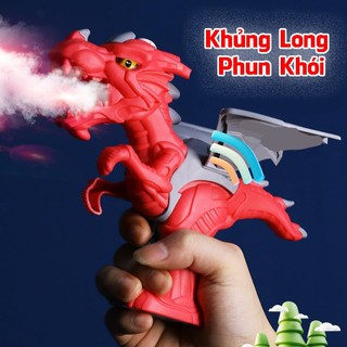 Đồ chơi khủng long phun lửa cầm tay cho bé yêu, có đèn và nhạc, nhiều màu