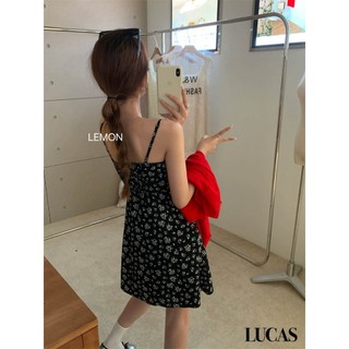 Váy 2 dây dáng ngắn họa tiết hoa nhỏ basic