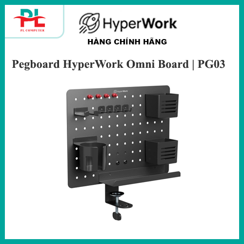 Bảng treo đồ Pegboard xoay HyperWork Omni Board PG03 (Hàng chính hãng) - Chất liệu kim loại, kẹp bàn