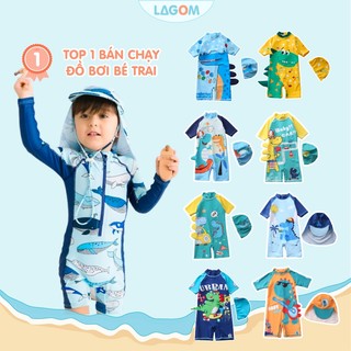 [8-23kg| Tặng Mũ] Đồ Bơi Cho Bé Trai | Bộ Bơi Bé Trai Liền Thân Hình Khủng Long Dễ Thương