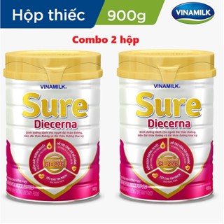 Combo 2 hộp sữa bột Dành cho người tiểu đường Vinamilk Sure Diecerna 900g