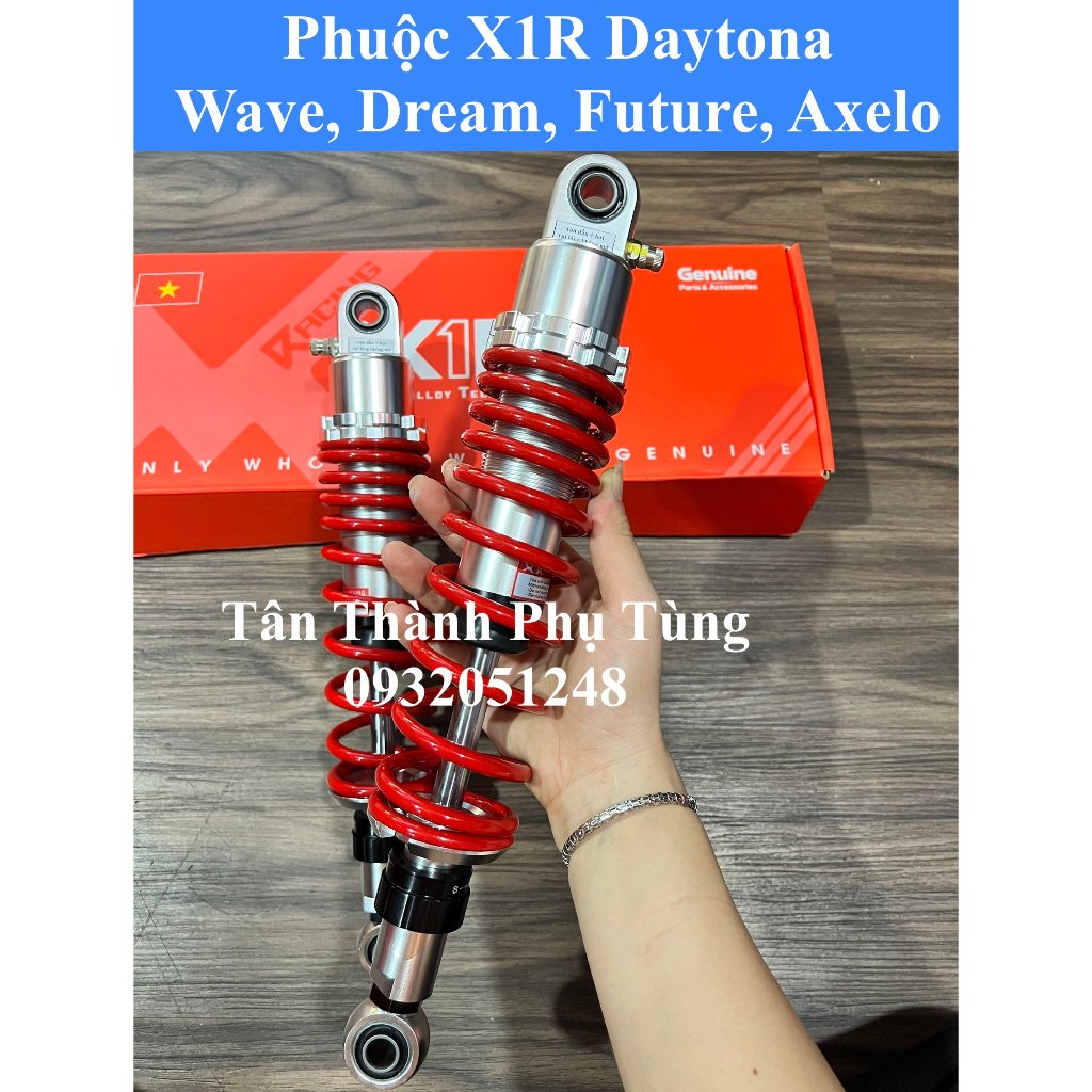 Phuộc X1r mẫu Daytona gắn Wave, Dream, Future, Axelo chính hãng