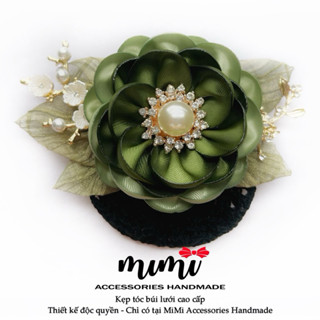  MiMi Kẹp búi lưới cao cấp   Kẹp tóc thời trang nữ gắn hoa nhiều mầu phù hợp cho văn phòng, ngân hàng, trung niên