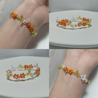 Vòng Tay Hạt Cườm Hình Hoa Màu Cam Thời Trang Hàn Quốc Cho Nữ TK4116