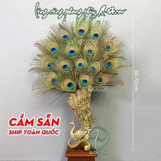Bình lông công CẮM SẴN 16 mắt to, Mã bình BC01, chất liệu nhựa Composite