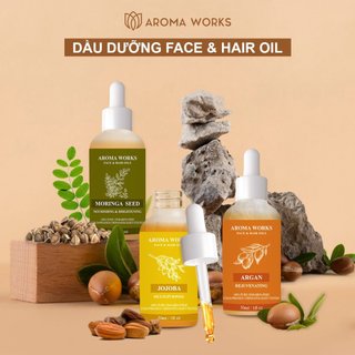 Dầu Dưỡng Da Aroma Works Face & Hair Oil - dưỡng da, cấp ẩm, xóa mờ nếp nhăn