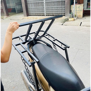 Giá Chở Hàng Baga Xe Máy- Kệ Chở Hàng Mở Yên Xe Không Cần Tháo Loại 1