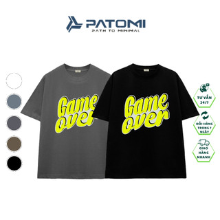 Áo thun game over patomi.studio , áo thun unisex nam nữ form rộng oversize chất liệu 100% cotton