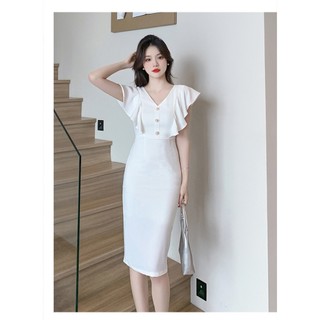 HÀNG NHẬP  ĐẦM BODY CỔ V PHỐI BÈO CAO CẤP
