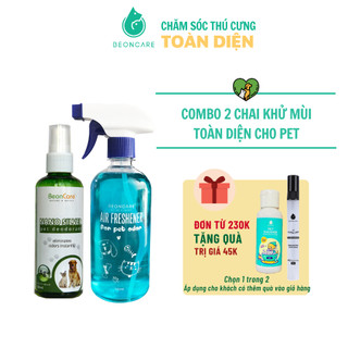 Combo 2 chai xịt khử mùi toàn diện Beoncare gồm 1 chai khử mùi hôi cơ thể thú cưng và 1 chai khử mùi nước tiểu