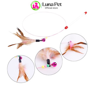 Đồ chơi mèo LunaPet DC03 - cần câu mèo dây thép gắng lông vũ
