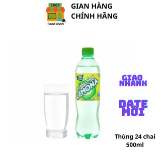   HỎA TỐC  NƯỚC KHOÁNG CHANH LEMONA CÓ GA VĨNH HẢO THÙNG 24 CHAI x 500ΜL 