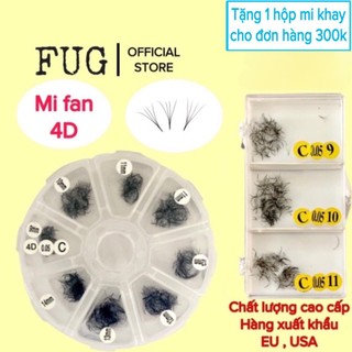 Mi fan premade 4D mix các loại, 1 hộp 500 fan hoặc 1000 fan (hàng xuất khẩu) (dụng cụ nối mi)