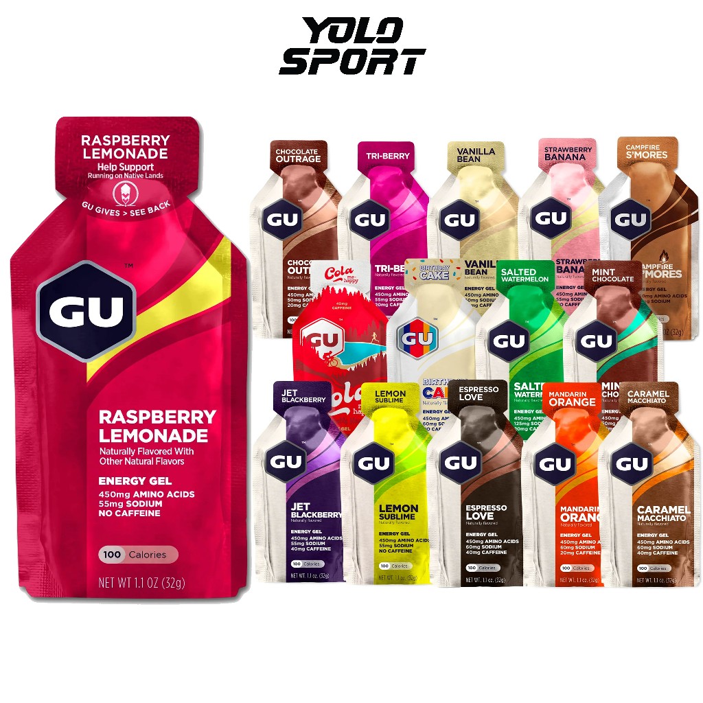 Gel Năng Lượng Chạy Bộ GU Energy Gel Hỗ Trợ Bổ Sung Khi Chơi Thể Dục Thể Thao Đạp Xe Leo Núi Nhiều Vị Thơm Ngon Bổ Dưỡng