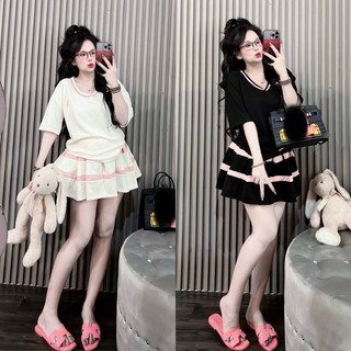 Set váy có lót quần-set áo thun quảng châu kèm váy
