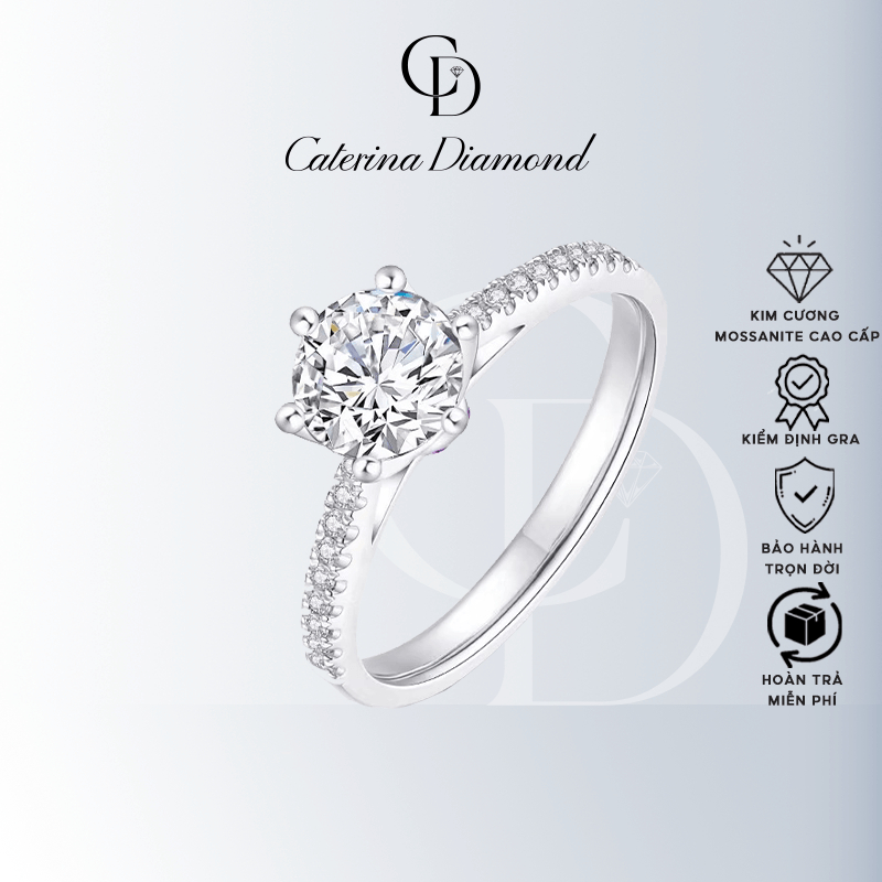 Nhẫn kim cương Moissanite 1 Carat Caterina Diamond FOREVER Classic DR001