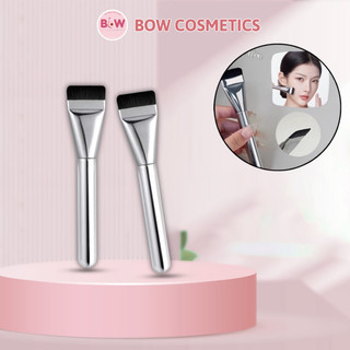 Cọ Tán Kem Nền Đầu Dẹt, Cọ Dàn Nền Tán Kem Nền Mỏng Mịn, Cọ Tán Kem Nền BB Cream Đầu Dẹp Thân Bạc Có Vỏ Bọc Đầu Cọ