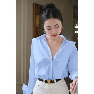 Áo Sơ Mi Nữ Không Nhăn Cộc Tay và Dài Tay Màu Trắng, Xanh Pastel CT Jeans