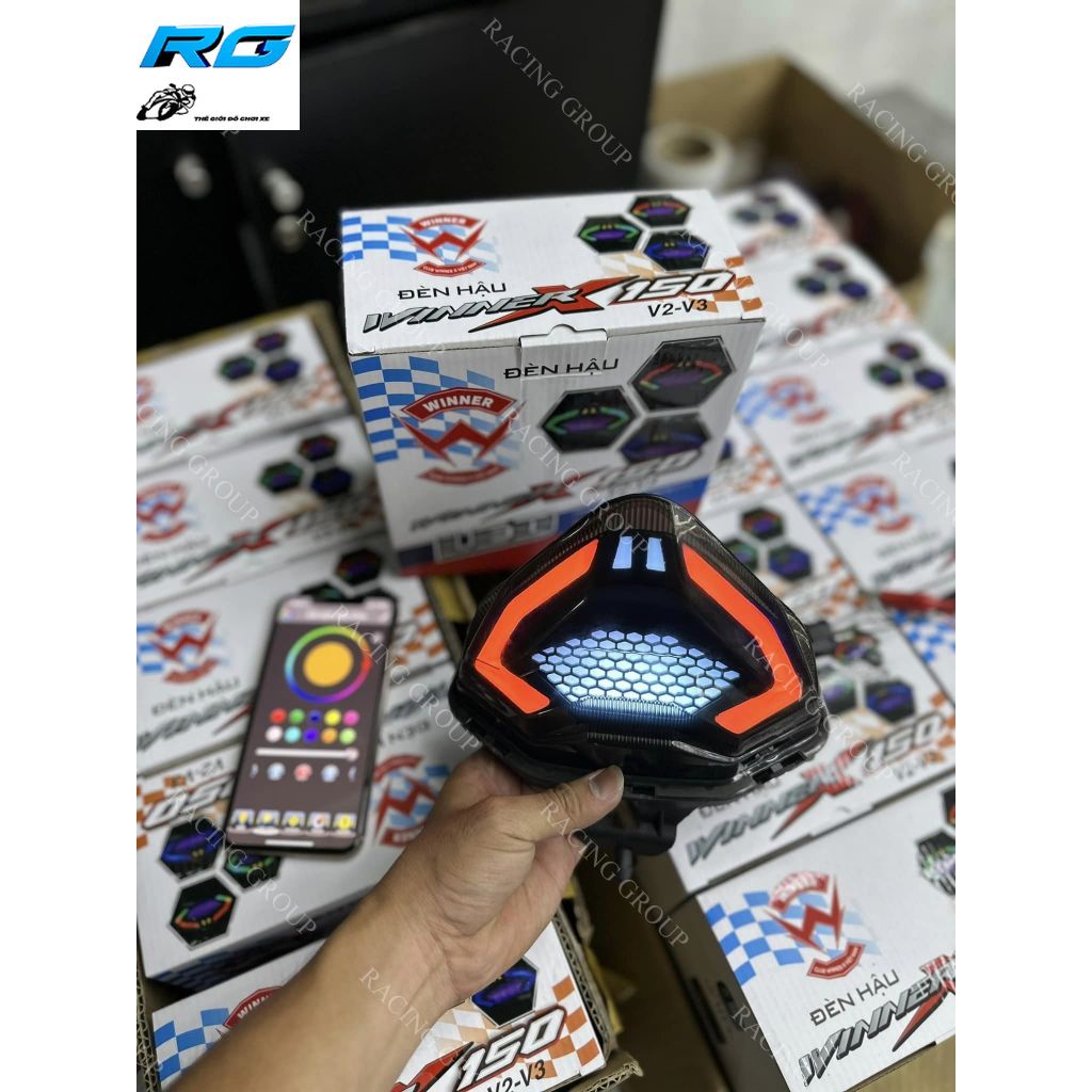 Cụm Đen Hậu Audi I8 Cho Winner X Mẫu Mới Chỉnh App Nhiều Hiệu Ứng