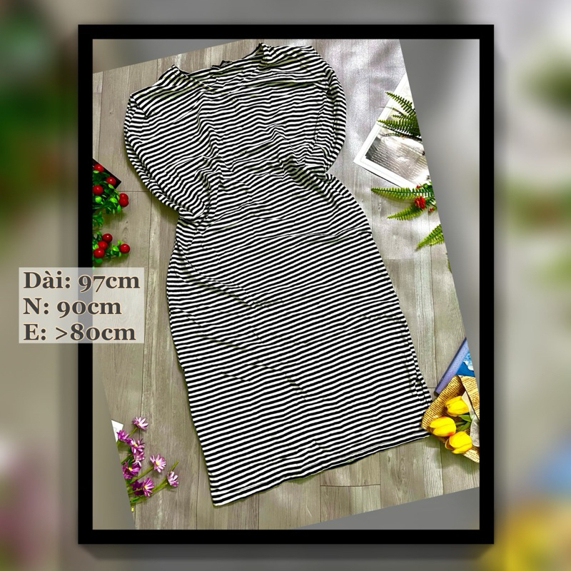 THANH LÝ ĐẦM KẺ TRẮNG ĐEN BIGSIZE