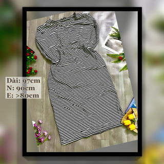 THANH LÝ ĐẦM KẺ TRẮNG ĐEN BIGSIZE