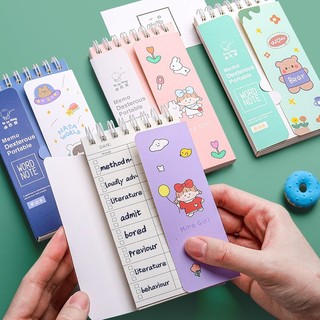 Sổ ghi nhớ học từ mới đáng yêu Sổ học từ vựng tiếng Anh Hàn Nhật hoạt hình Memo Dexterous Portable
