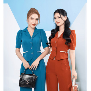 Áo Ký Giả Công Sở Nữ L S Lee Shines, Chất Liệu Trượt Lụa Cao Cấp Và Đứng Phom
