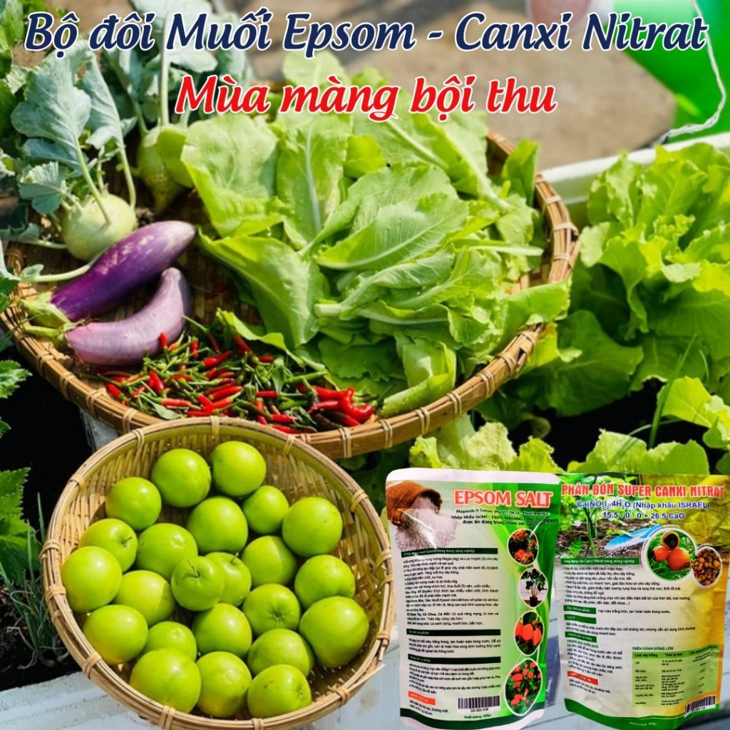 Muối Epsom và Canxi Nitrat cho cây sai hoa và trĩu quả, muối epsom - Saigon garden